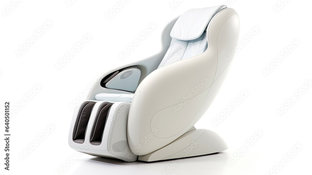 A Modern massage chair isolated on white background. electric massage chair. Generative Ai