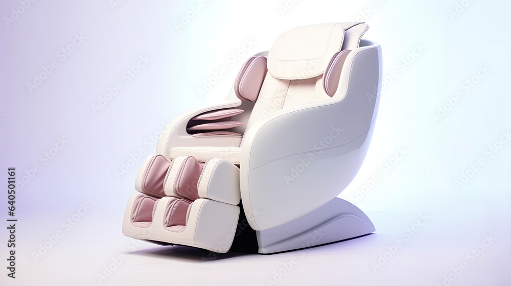 A Modern massage chair isolated on white background. electric massage chair. Generative Ai