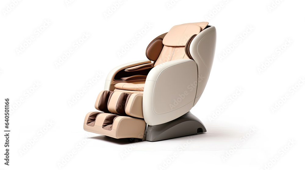 A Modern massage chair isolated on white background. electric massage chair. Generative Ai