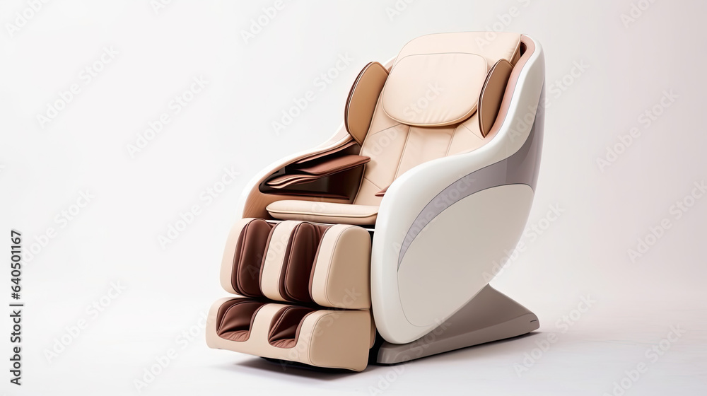 A Modern massage chair isolated on white background. electric massage chair. Generative Ai