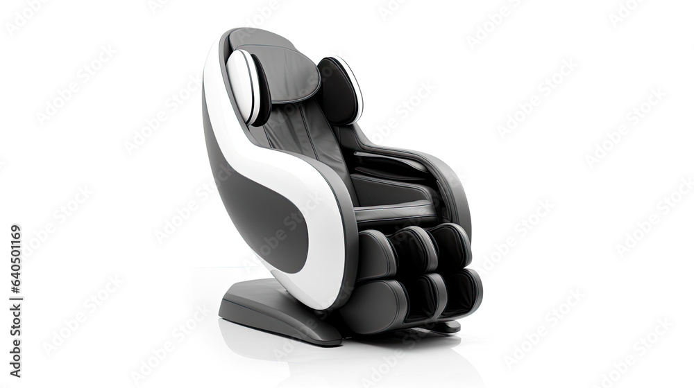 A Modern massage chair isolated on white background. electric massage chair. Generative Ai