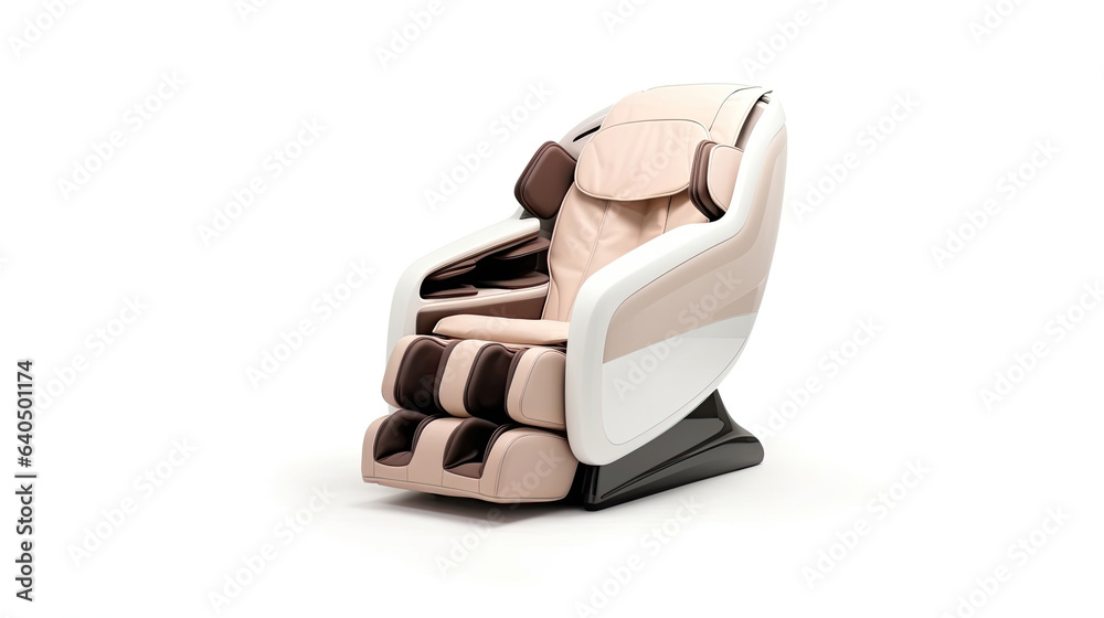 A Modern massage chair isolated on white background. electric massage chair. Generative Ai