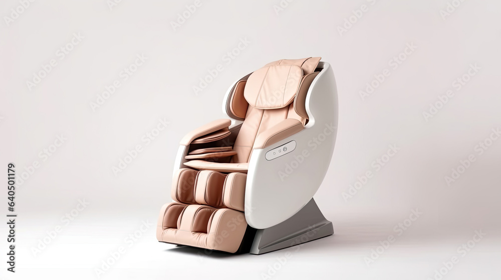 A Modern massage chair isolated on white background. electric massage chair. Generative Ai