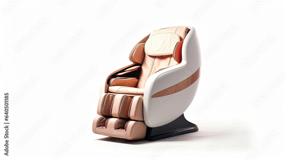 A Modern massage chair isolated on white background. electric massage chair. Generative Ai