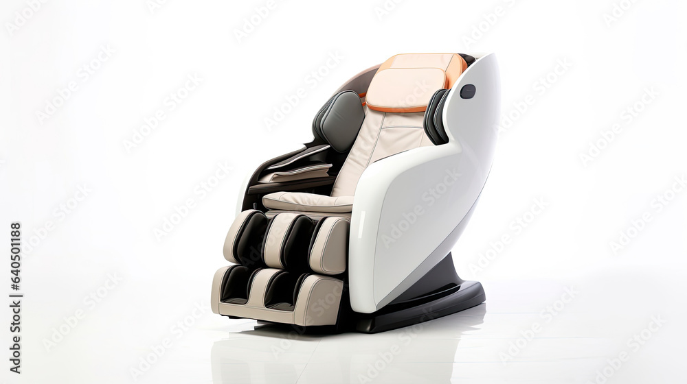 A Modern massage chair isolated on white background. electric massage chair. Generative Ai