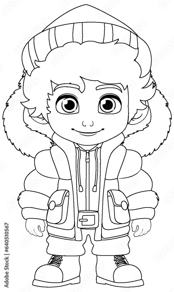 Cute Young Man in Winter Outfit