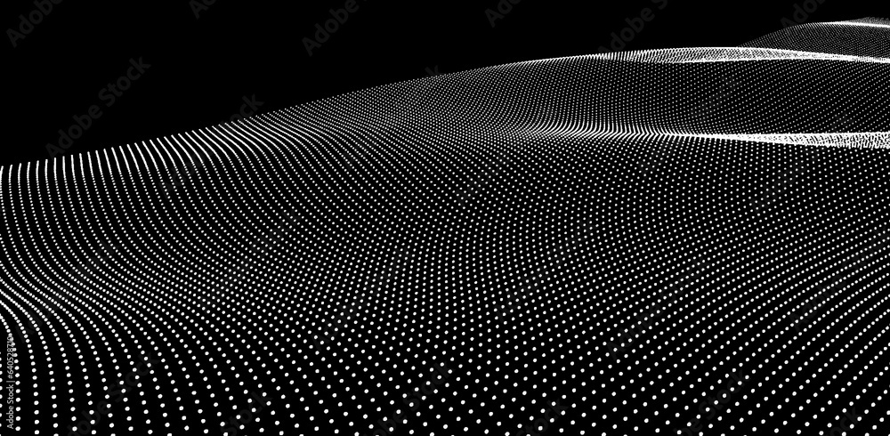 Abstract form consisting of small particles. Objects with dots. 3d vector illustration.