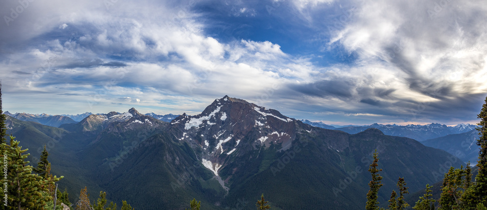 mountains in the morning