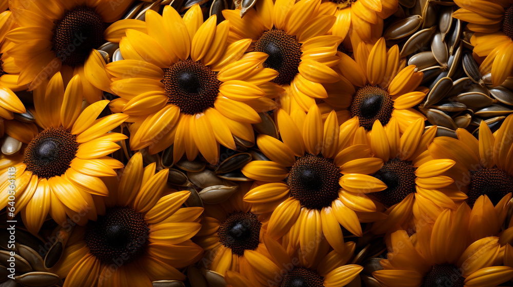 Sunflower and seeds background