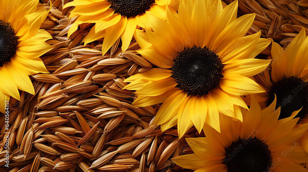 Sunflower and seeds background