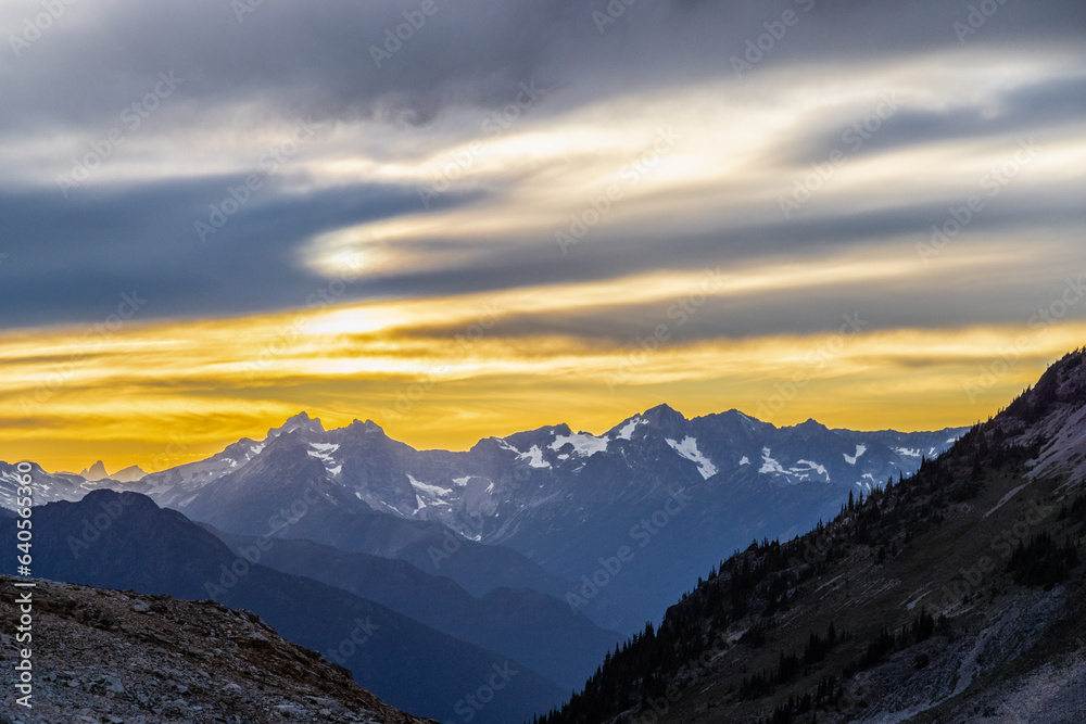 sunset in the mountains