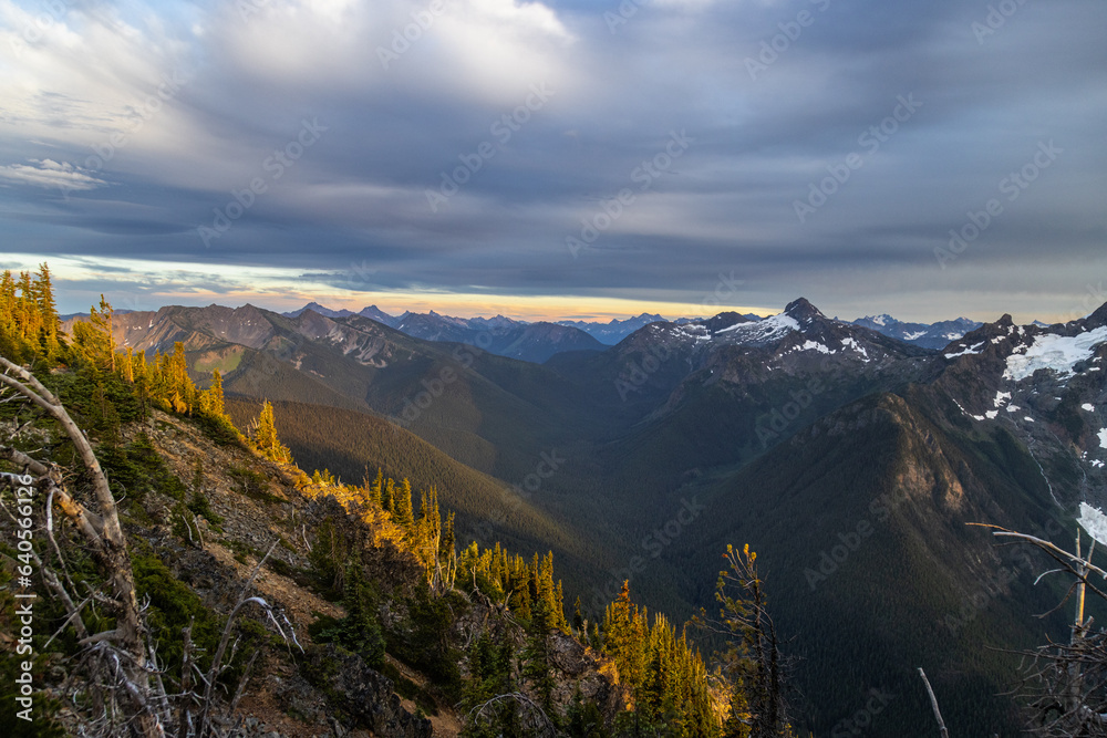 sunset in the mountains