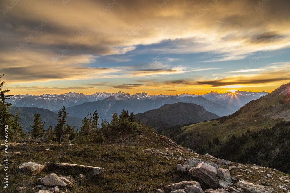 sunset in the mountains