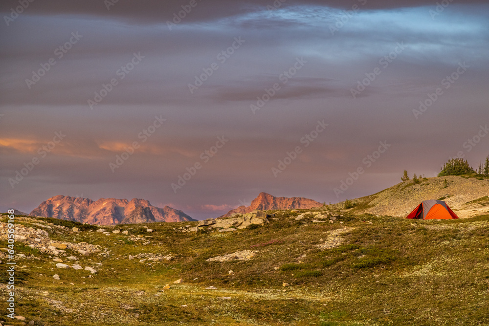 camping in the mountains