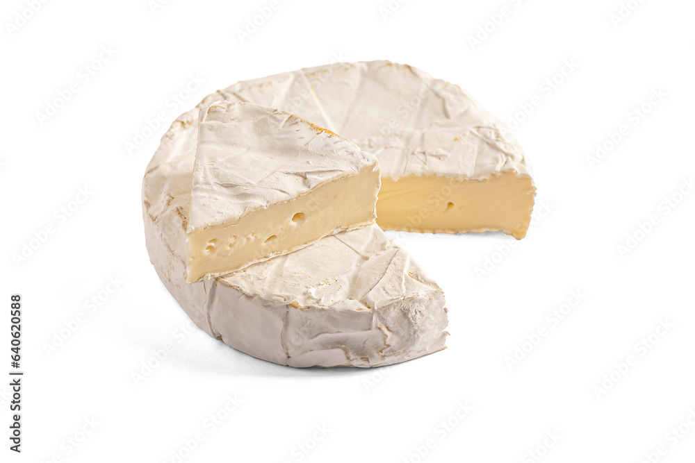 fresh delicious brie cheese isolated on white