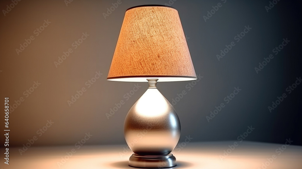 Bedside table lamp in modern contemporary style isolated on white background. Idea for interior desi