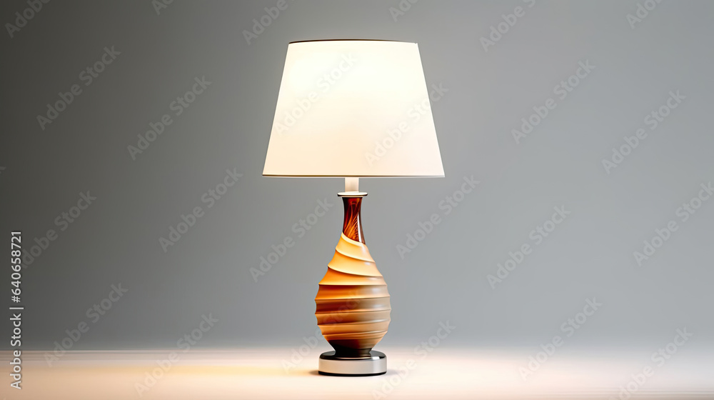 Bedside table lamp in modern contemporary style isolated on white background. Idea for interior desi