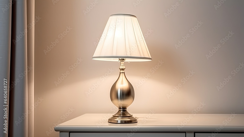 Bedside table lamp in modern contemporary style isolated on white background. Idea for interior desi