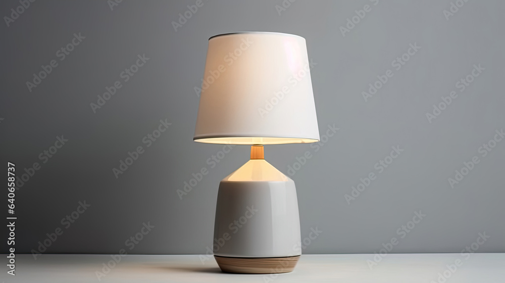 Bedside table lamp in modern contemporary style isolated on white background. Idea for interior desi