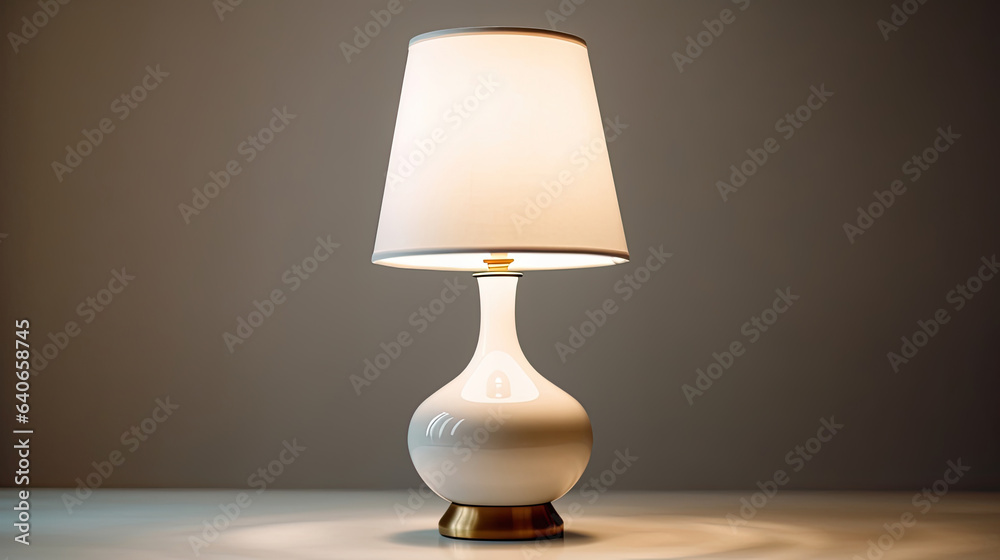 Bedside table lamp in modern contemporary style isolated on white background. Idea for interior desi