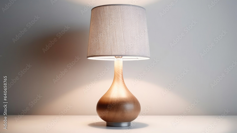 Bedside table lamp in modern contemporary style isolated on white background. Idea for interior desi