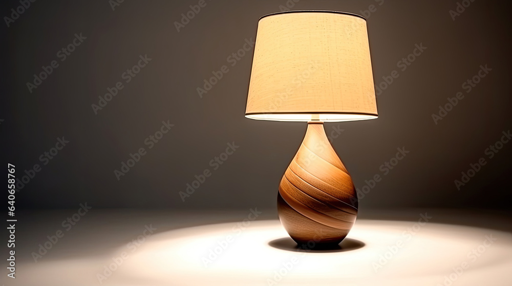 Bedside table lamp in modern contemporary style isolated on white background. Idea for interior desi