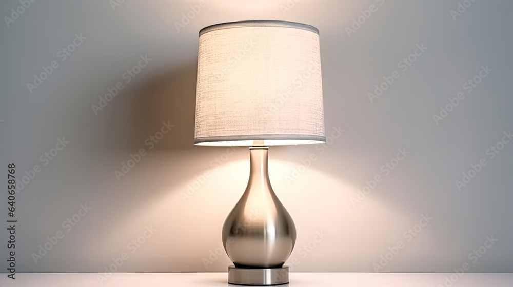 Bedside table lamp in modern contemporary style isolated on white background. Idea for interior desi