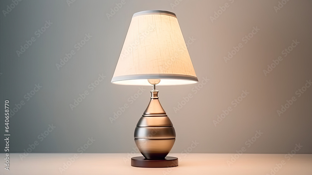 Bedside table lamp in modern contemporary style isolated on white background. Idea for interior desi