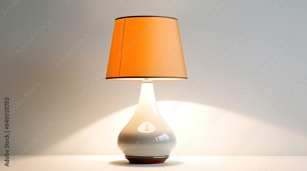 Bedside table lamp in modern contemporary style isolated on white background. Idea for interior desi