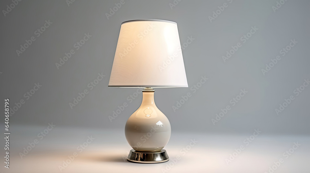 Bedside table lamp in modern contemporary style isolated on white background. Idea for interior desi