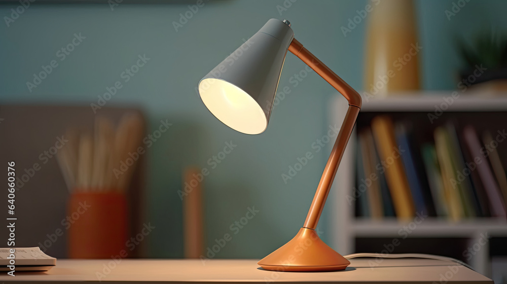 Modern Scandinavian style desk lamp. Idea for interior design. Generative Ai