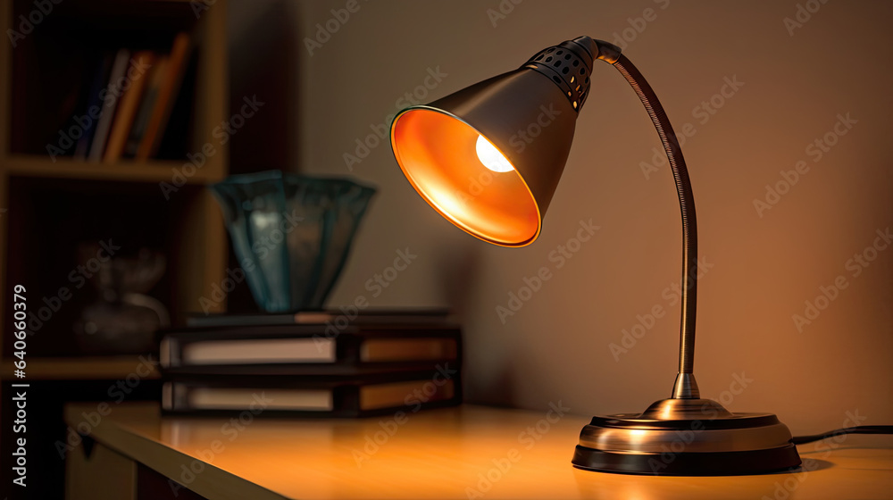 Modern Scandinavian style desk lamp. Idea for interior design. Generative Ai