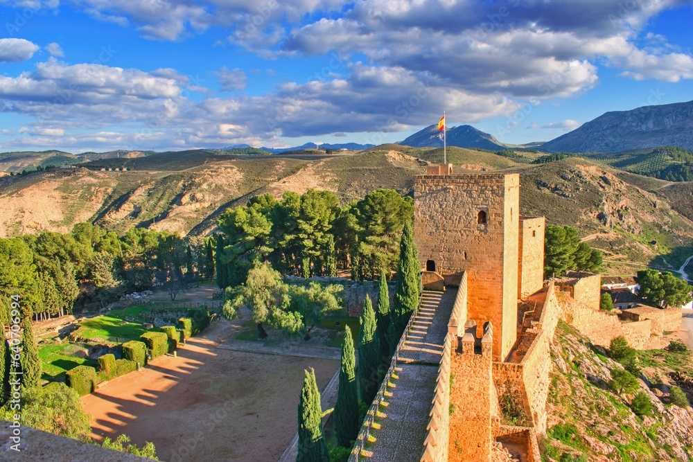 Aerial view from the tower of Alcazaba de Antequera, Spain, Andalusia