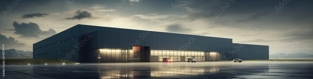 Commercial office building, Factory and transport, Logistic business transport warehouse station.