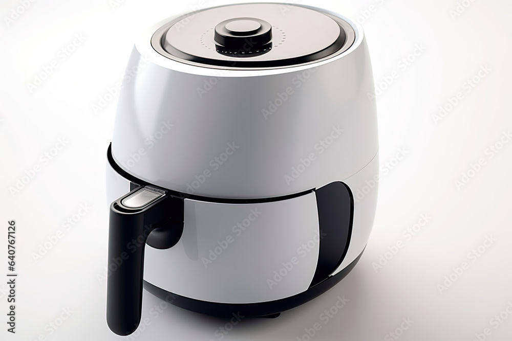 Air fryer oil free or deep fryer machine isolated on white background. Generative Ai