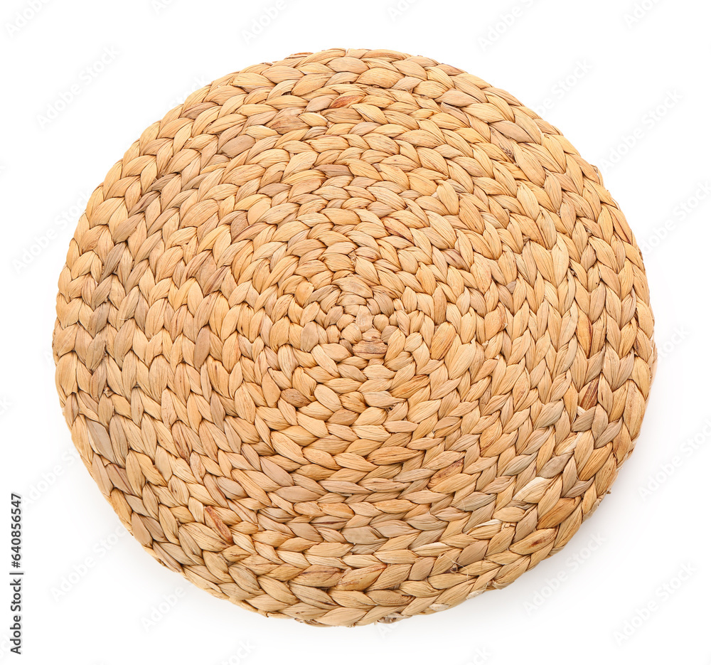 Wicker mat isolated on white background