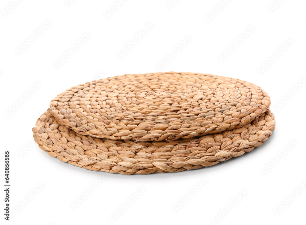 Wicker mats isolated on white background