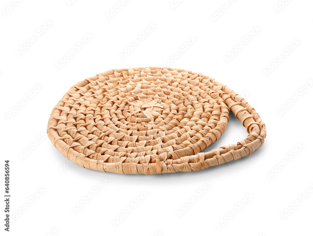 Wicker mat isolated on white background