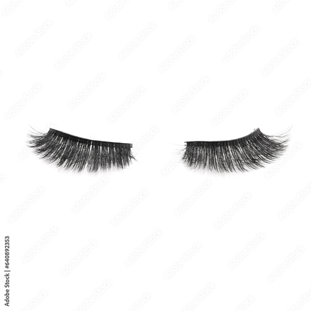 False eyelashes on white background