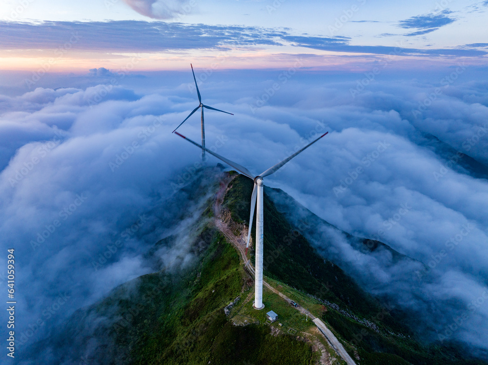 wind power cloud sea sunrise