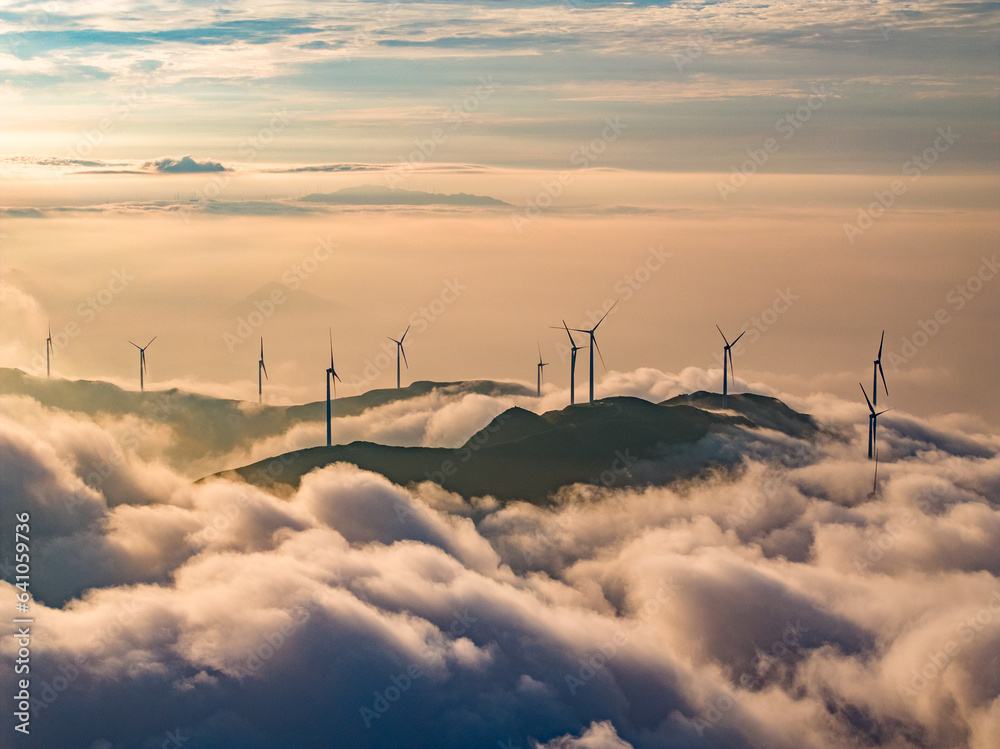 wind power cloud sea sunrise