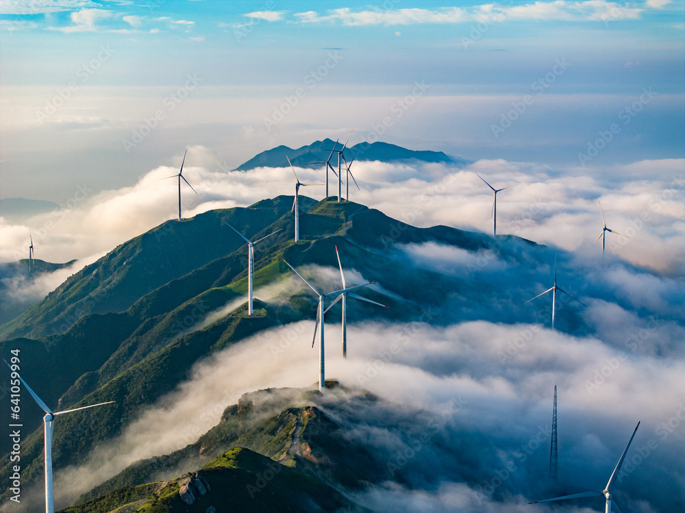 wind power cloud sea sunrise