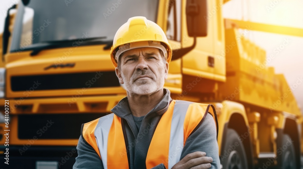 Mining industry truck driver, Contractor at a worksite.