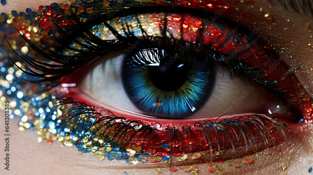 Extreme close up of eye with make up