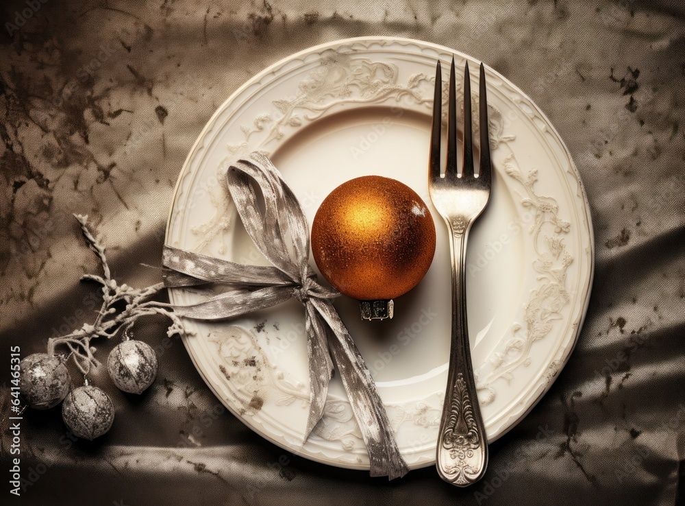 Beautiful Christmas table for holiday dinner.