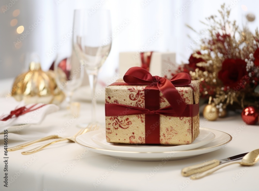 Beautiful Christmas table for holiday dinner