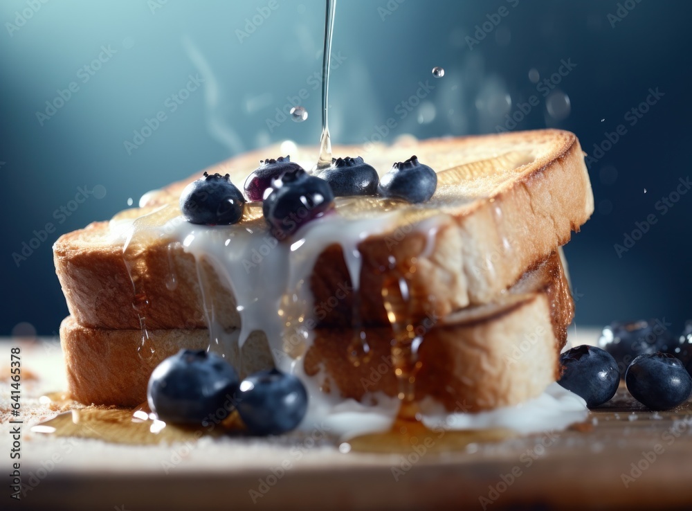 Breakfast toasts with berries