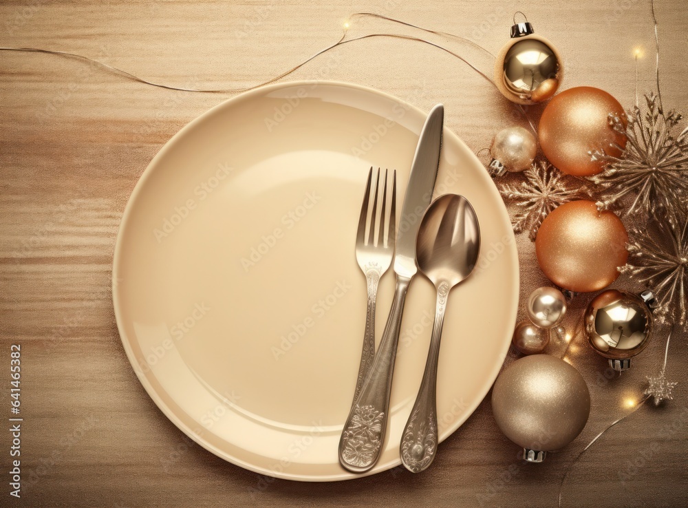 Beautiful Christmas table for holiday dinner