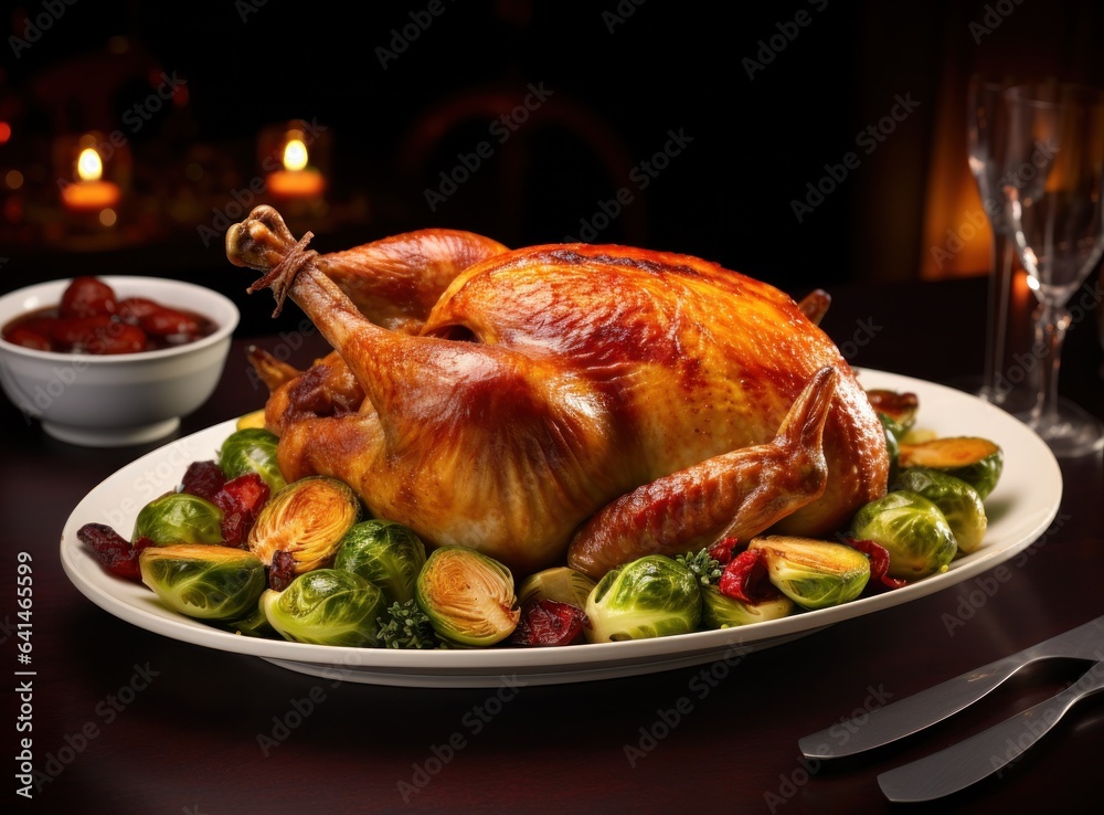 Christmas dinner with bird