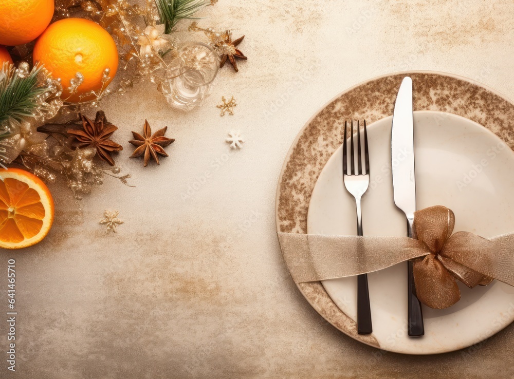 Beautiful Christmas table for holiday dinner